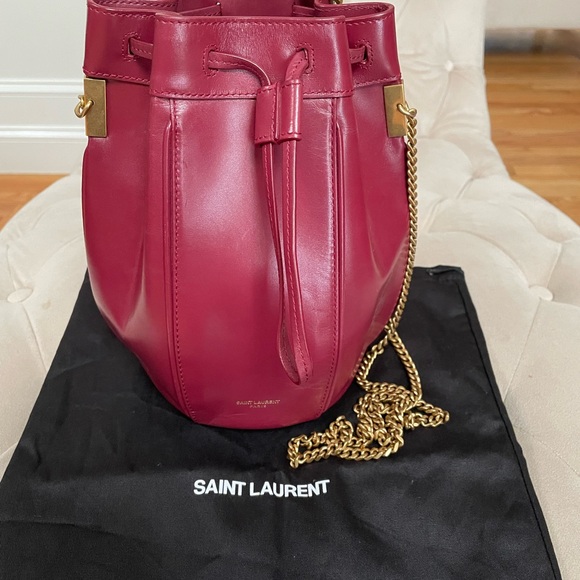 SOLD!!!! 💯 Saint Laurent Talitha Bucket Bag Leather Small - Picture 2 of 9